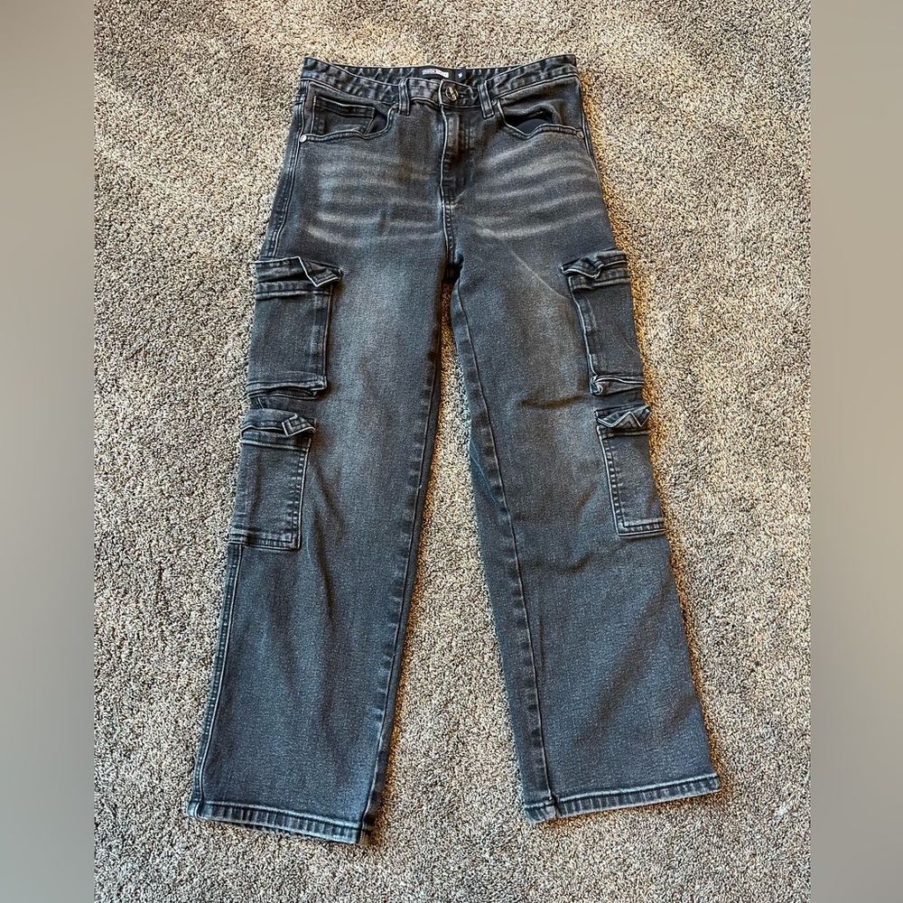 Kids Gray Cargo Jeans